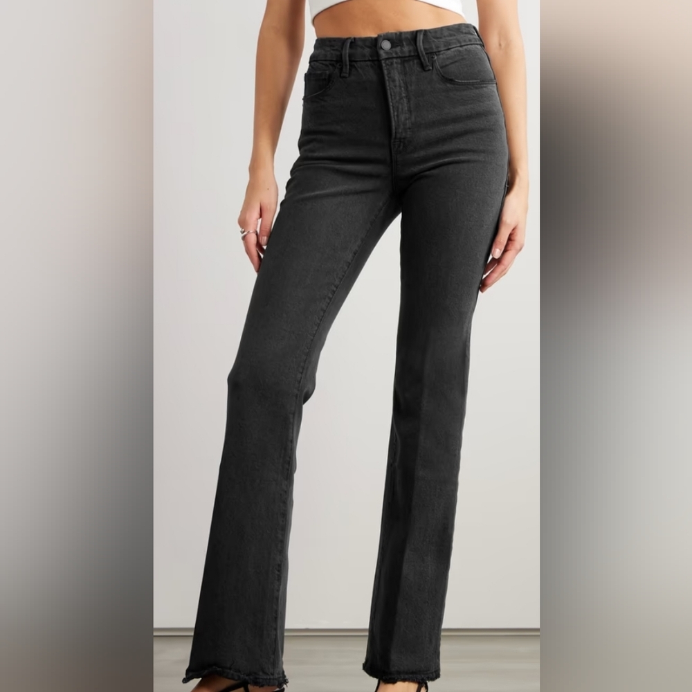 Good American  jeans are distressed size 18